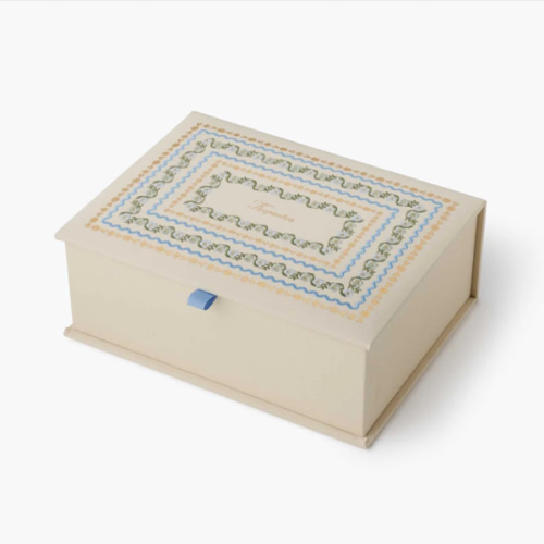 Large Embroidered Keepsake Box - Delphine