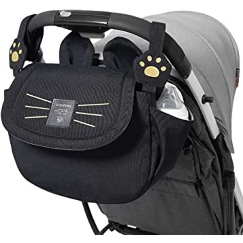 SUNVENO Baby Stroller Organizer Bag Mommy Diaper Bag for Stroller Like Uppababy, Baby Jogger, Britax, BOB, Umbrella and Pet Stroller, Black