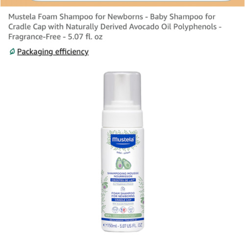 Mustela Foam Shampoo for Newborns - Baby Shampoo for Cradle Cap with Naturally Derived Avocado Oil Polyphenols - Fragrance-Free - 5.07 fl. oz