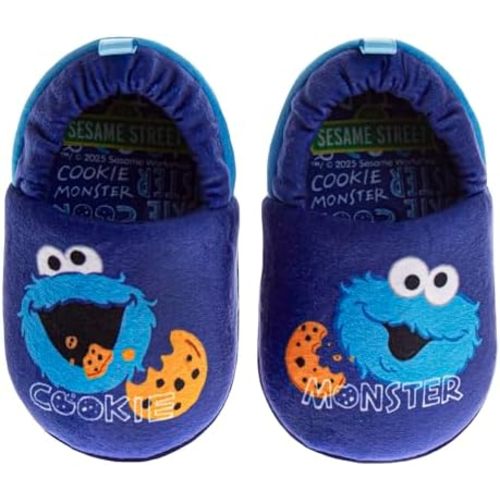 Sesame Street Slippers for Girls and Boys Elmo Cookie Monster Big Bird Abby Slipper Boots Warm Fluffy House Shoes Sizes: 3-4 Infant 5-10 Toddler