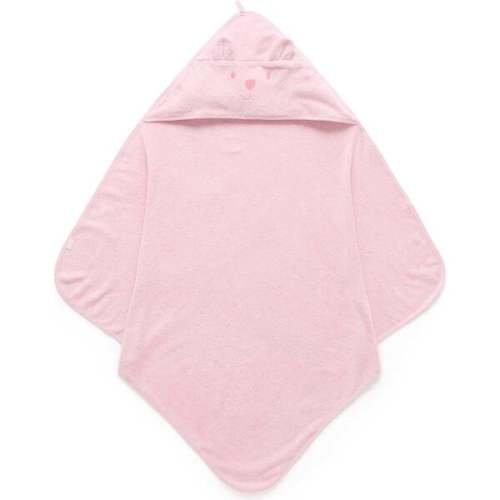 Essential Bear Towel, Pale Pink Melange - Purebaby | Maisonette