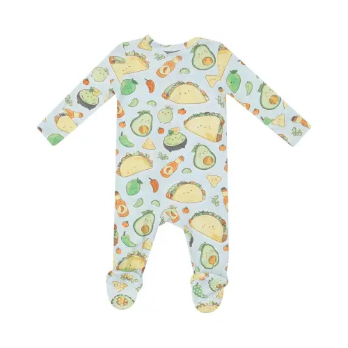 Happy Tacos - 2 Way Zipper Footie - Blue Leaf Houston