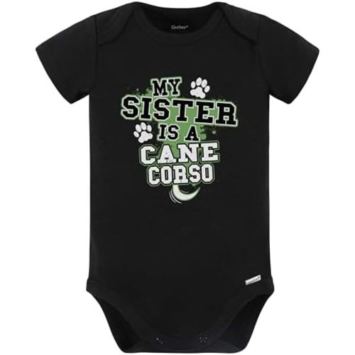My Sister is A Cane Corso Funny Baby Bodysuit (Black)