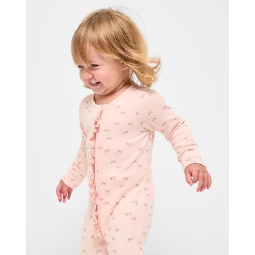Baby Organic Cotton Waffle Frill Coverall
