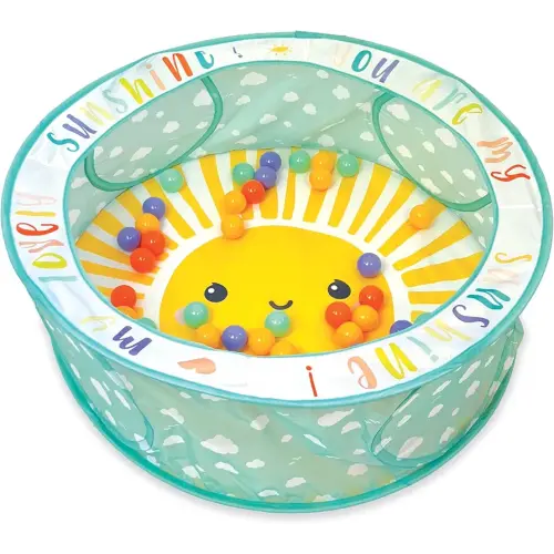 Infantino Pop-Up Ball Pit, 50 Colorful Balls, Easy Setup & Storage, 35" Spacious Play Area, Bright & Colorful Design, Includes Storage Bag