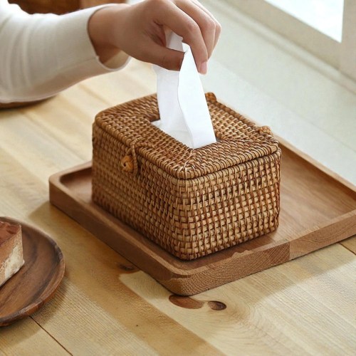 Handwoven Rattan Tissue Box | Loft & Stone