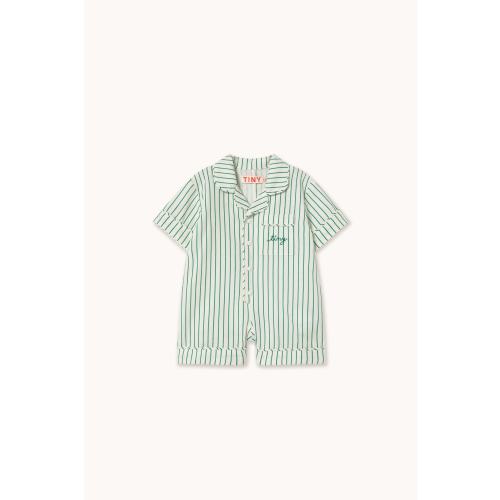 EMERALD STRIPES BABY ONE-PIECE dark emerald | TINY | 6 - 9 Month