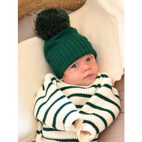 Luna + Luca Pom Beanie - Alpine Green