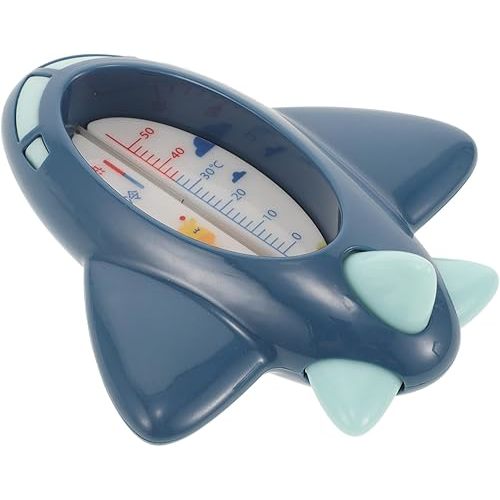 BESTonZON Bath Water Temperature for Newborns, Waterproof Bath Gauge with Floating Screen, Navy Airplane Pattern for Safe Bathing