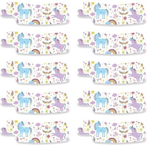 Nasogastric or Oxygen Tube precut Adhesive Tape Rainbow & Unicorns x 10 Pack. (Right Side)