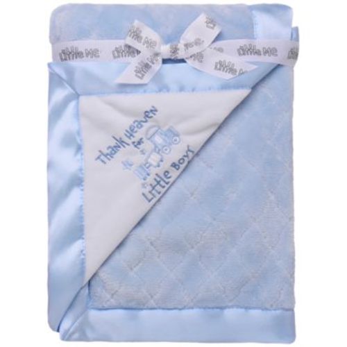 Baby Boys Thank Heaven Blanket with Satin