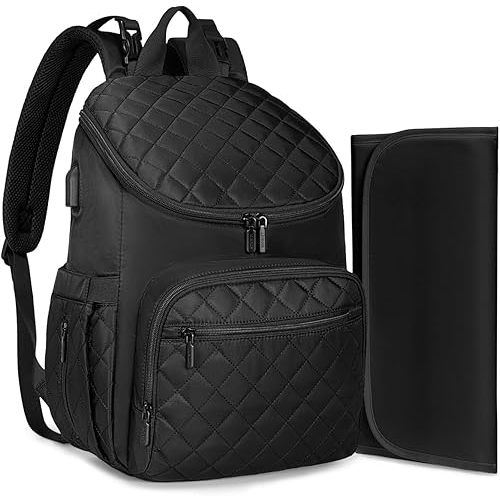 LOVEVOOK Diaper Bag Backpack Large Capacity Baby Bag with Portable Changing Pad, Multifunction Baby Travel Backpack