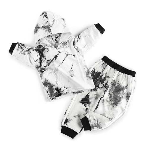 SYNPOS Toddler Baby Boy Clothes Cotton Tie Dye Hoodies + Pants Sets Baby Boy Long Sleeve Sweatshirt Outfit Set