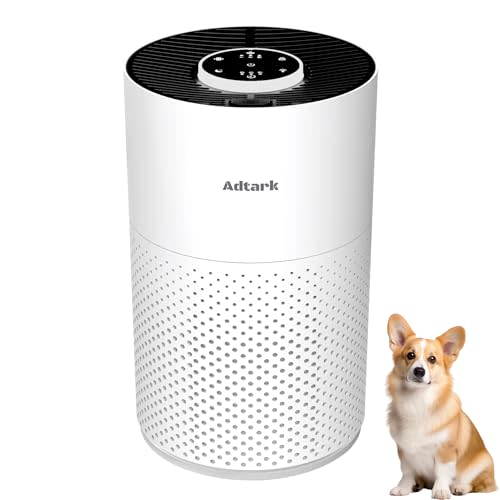 Air Purifiers for Home Bedroom, ADTARK Air Cleaner with 3-in-1 Filter, Sleep Mode & Aroma Function, 3 Light Modes, Room Air Purifier with 3 Timer for Office, Dorm, Hotel (White)