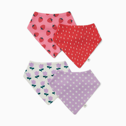 Small Story Solid Bandana Bib 4 Pack - Berry Sweet