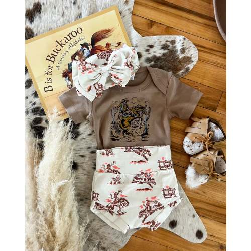 The Buckin Desert Onesie (little kid)(truffle) – theFRINGEDpineapple