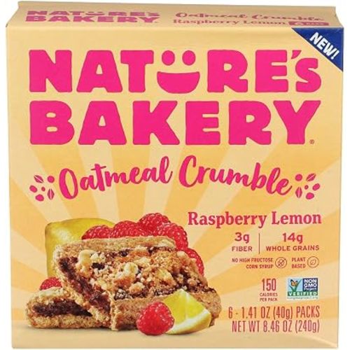 Nature's Bakery Oatmeal Crumble Raspberry Lemon Bars 1.41 Oz, 6 Ct