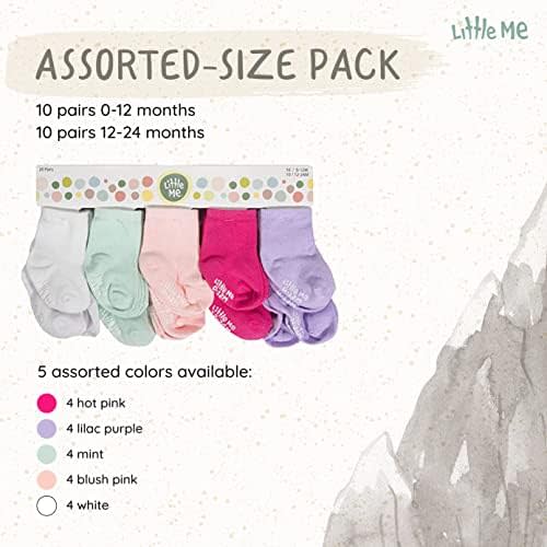 20-Pack Infant & Toddler Socks 0-12 & 12-24 M