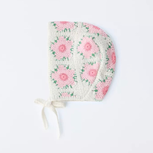CROCHET FLOWER BONNET - Ecru | ZARA United States