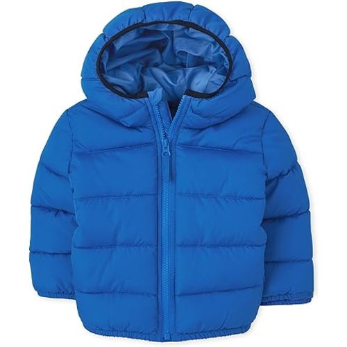 The Children's Place Baby and Toddler Boys' Medium Weight Wind-Resistant, Water-Resistant Puffer Jacket