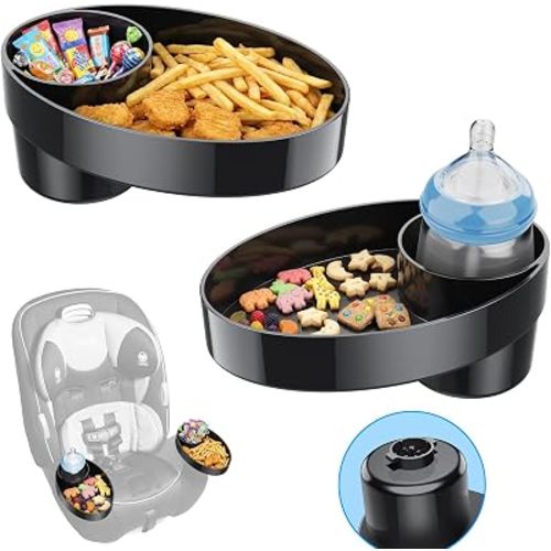 2PCS Car Seat Cup Holder Replacement for Safety 1st Grow and Go & EverFit, Car Seat Snack Tray Compatible with C6577 Base, Cup Holder Replacement, BPA-Free, Dishwasher Safe