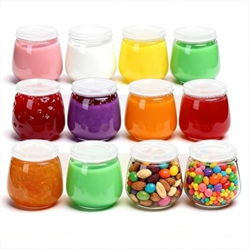 Baby Food Storage Containers,12 Pack Baby Food Containers with Lids,4 oz Glass Baby Food Jars,Small Snack Containers for Toddlers,Thickened Baby Food Storage Containers for Infant and Baby