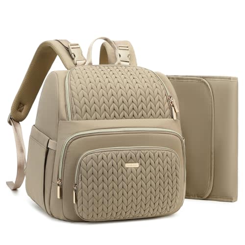 Diaper Bag Backpack - Lightweight & Stylish, Boys, Girls & Baby Travel Essentials Tote with Changing Pad, Insulated Pocket, Stroller Strap - Baby Backpack for Mom, Maternity (Brown Taupe)