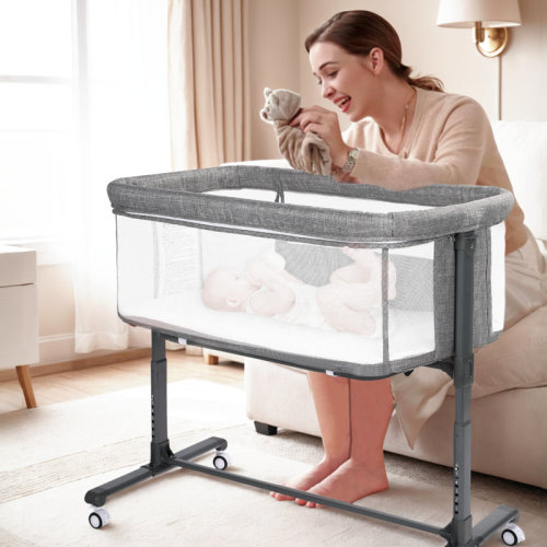 Isabelle & Max™ Baby Bassinet 2 in 1 Bedside Sleeper,Folding Portable w/Storage Basket | Wayfair