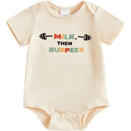 Canis Infant Newborn Baby Boys Girls Funny Letters Bodysuit Short Sleeve Neutral Baby Announcement Romper