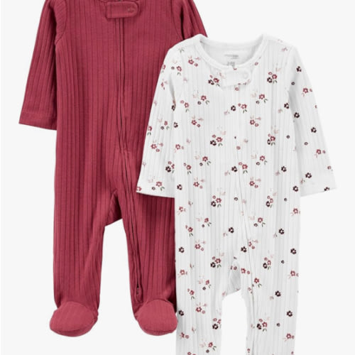 Simple Joys by Carter's unisex baby 2-pack 2-way Zip Textured Sleep and Play