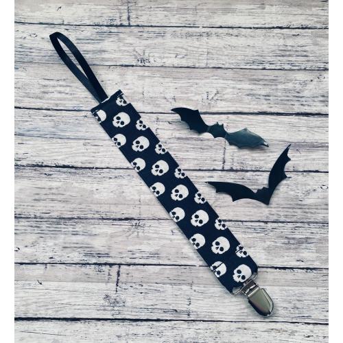 Spooky Gothic Skulls Pacifier Clip