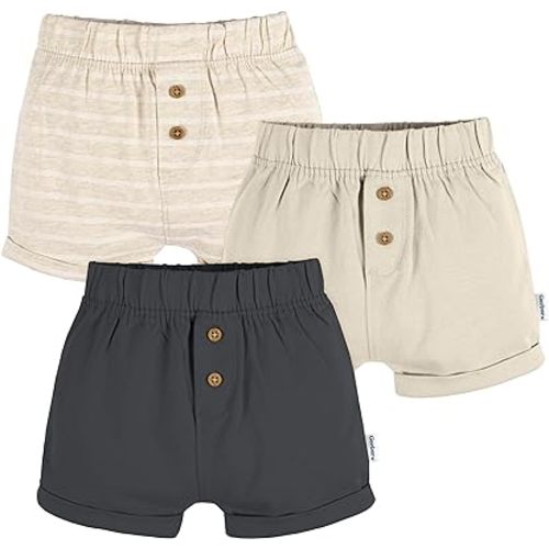 Gerber Unisex-Baby 3-Pack Knit Shorts