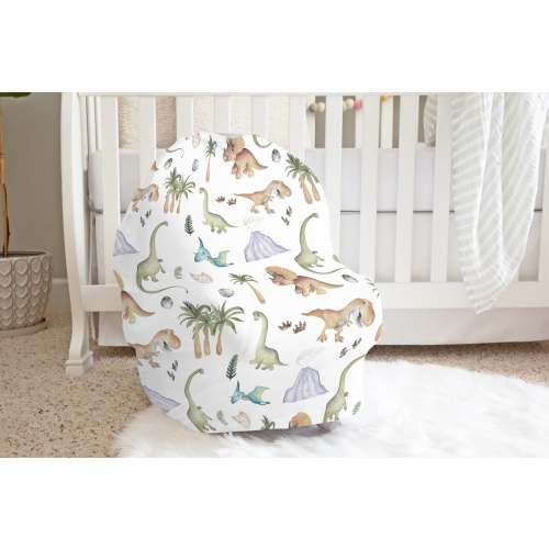 Dinosaur Car Seat Cover, Boy carseat cover, Nursing Cover Up, Dino baby gift, Breast Feeding Cover, Multi Use Baby Cover - BiF