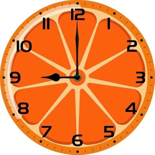 Uptell Orange Slices Wall Clock Citrus Fruit Clock 10 Inch Silent Non-Ticking Clocks Battery Operated for Home Living Laundry Room Kitchen Bedroom Office