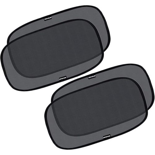 Enovoe Car Window Shades for Baby (4 Pack) - 21"x14" - Sun Shade Blocker, Cling - Glare Shield and UV Rays Protection for Your Child - Side Windows Screens for SUV- Mesh Window Shades for Car Baby