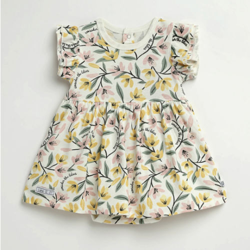 Consider the Lilies Short Sleeve Twirl Dress Bodysuit Cotton