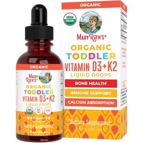 MaryRuth's Toddler Vitamin D3+K2 Drops, Unflavored, Org, 1 oz