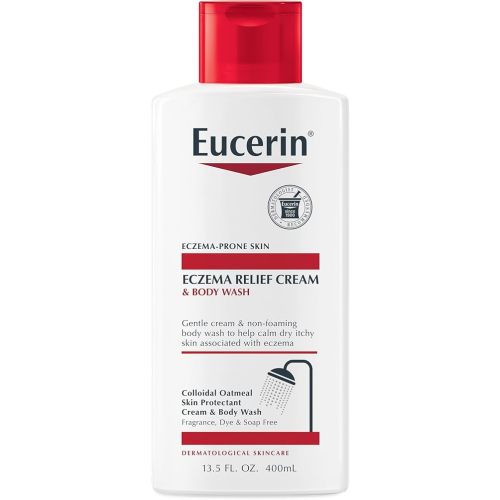Eucerin Eczema Relief Cream Body Wash, Eczema Body Wash with Colloidal Oatmeal, Ceramide-3 and Licorice Root Extract, 13.5 Fl Oz Bottle