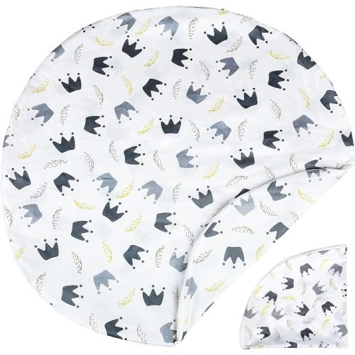 Cotton Newborn Lounger Cover, Removable Cover with Hidden Zipper Soft Baby Lounger Cover Round Lounger Slipcover for Infant Lounger Pillow (Only Cover) (Blue)