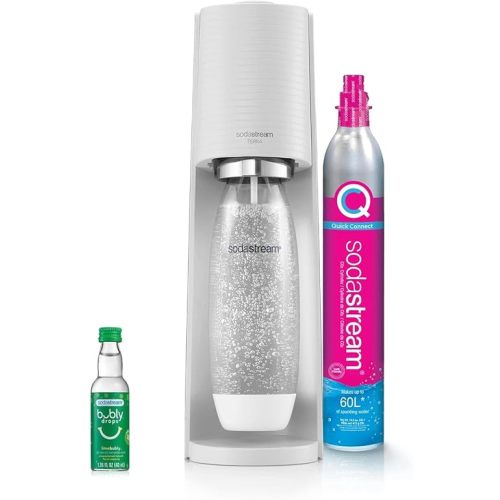 SodaStream Terra Sparkling Water Maker (White) with CO2, DWS Bottle and Bubly Drop