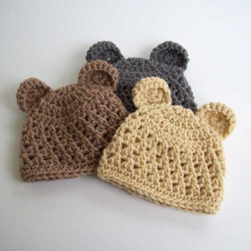 Crochet Baby Bear Hat: Newborn Photo Prop, Bear Beanie