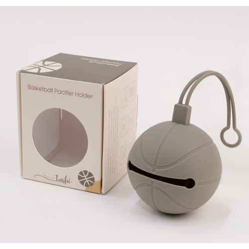 Pacifier Holder Case | Basketball Pacifier Holder | Silicone Pacifier Container | Travel Pacifier Case Holder | Keep Pacifier Clean and Accessible | Food Grade Silicone | Made by Tushi (Sage)