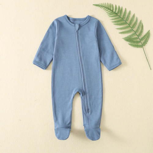 Cowsor Organic Cotton Baby Footie Pajamas Newborn Soft Zip Sleeper