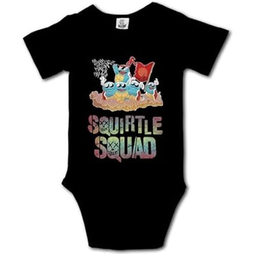 Turtle Squad Baby Bodysuit Romper Unisex Short Sleeve Onesie Black