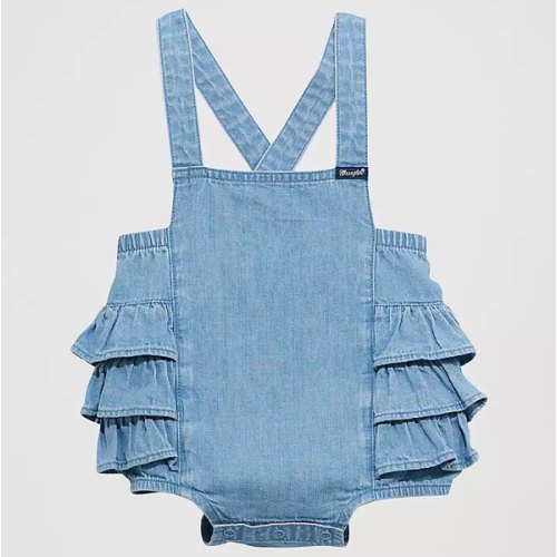 Baby Girl's Denim Ruffle Bodysuit | NEW | Wrangler®