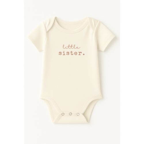 Little Sister Clay Organic Cotton Short Sleeve Baby Bodysuit