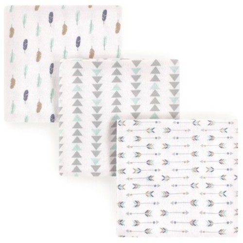 Luvable Friends Baby Boy Cotton Flannel Receiving Blankets, Boy Feathers 3-Pack, One Size