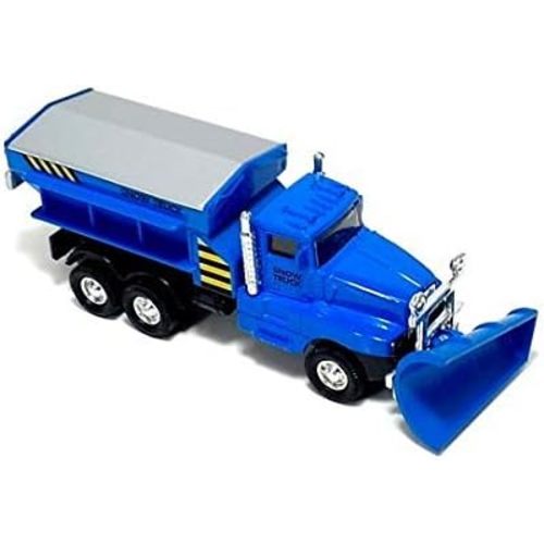 Playmaker Toys Show Plow Truck 6" Die Cast Metal Model Toy Truck w/Pullback Action (Blue)