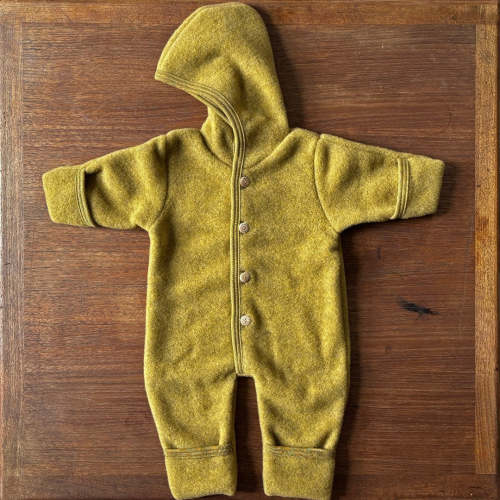 Hooded wool fleece overall
