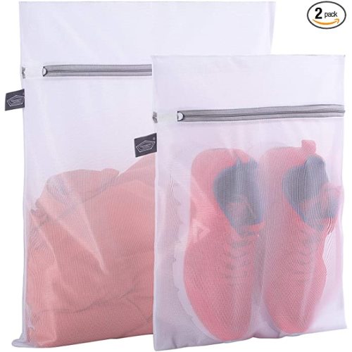 Kimmama Set of 2 Delicates Laundry Bags,Durable Zipper Mesh Laundry Bag,Bra Fine Mesh Wash Bag,Keep Cloth Shape in the Washer
